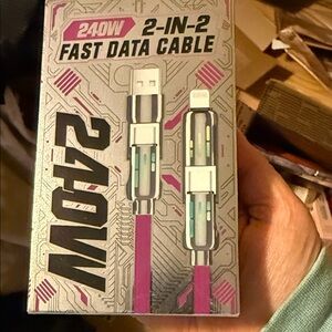 240W Dual-Port Fast Charging Cable - Pink